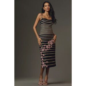 New Anthropologie Maeve Square-Neck Sleeveless Slim Midi Dress Size US 0